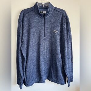 Callaway. Men's Heather Blue Quarter-Zip Long Sleeve Top. Size XL.